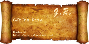 Güns Rita névjegykártya
